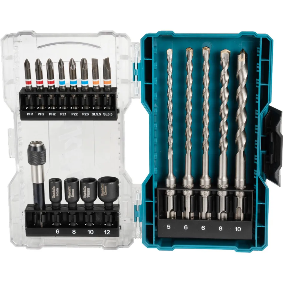 Set di punte e inserti SDS Plus, 18 pezzi, Trapano & Set di bit
