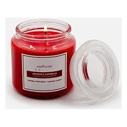 Candela profumata Arancio e cannella (400gr) 100 ore vasetto vetro ESSENZIALE COLORS 118