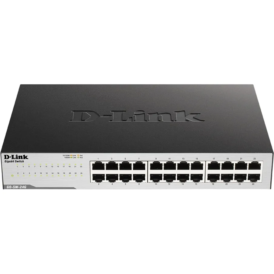 GO-SW-24G Non gestito L2 Gigabit Ethernet (10/100/1000) 1U Nero, Interruttore