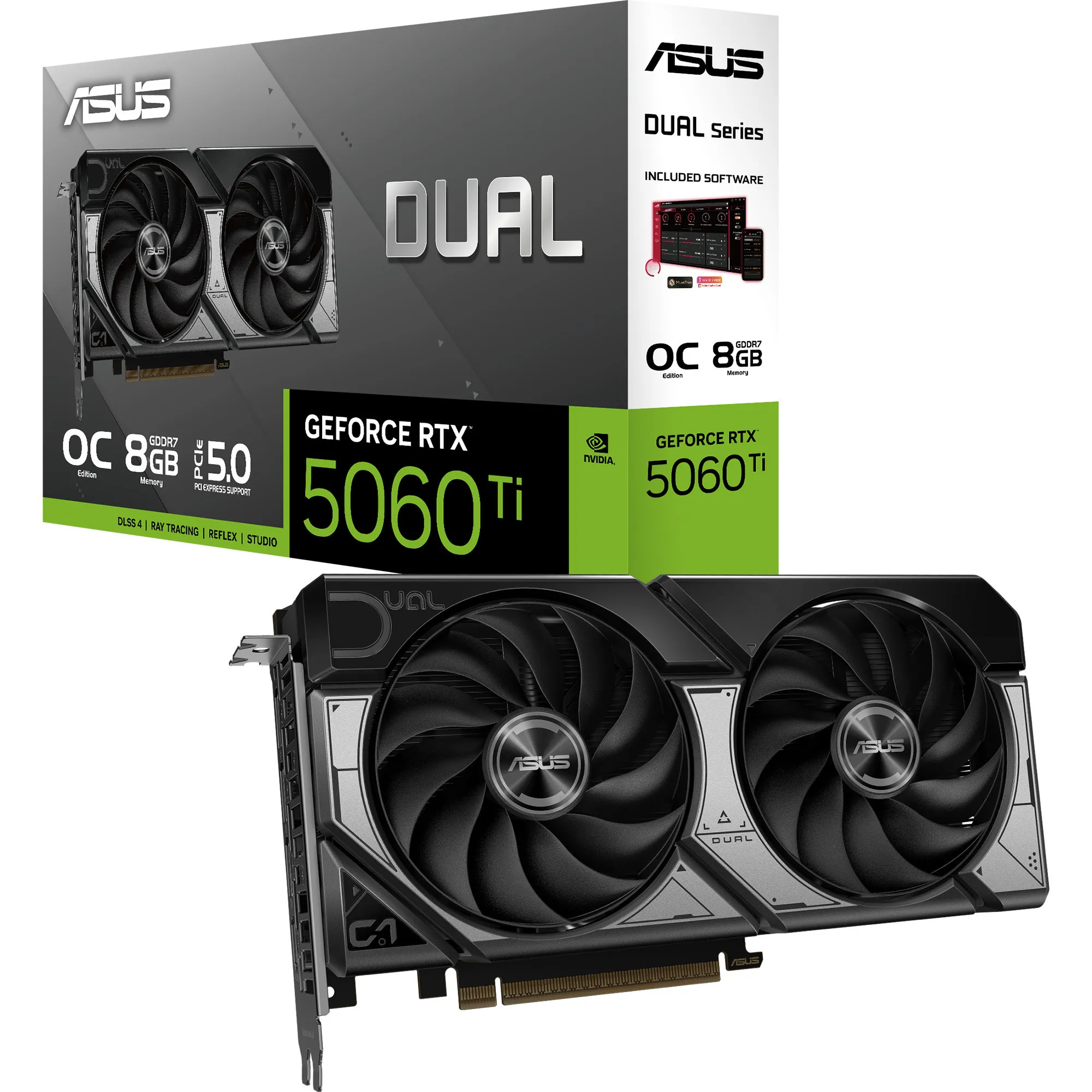 Dual -RTX5060TI-O8G NVIDIA GeForce RTX 5060 Ti 8 GB GDDR7, Scheda grafica
