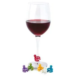 Set segna bicchieri 6 pz Silicone per calici Colori assortiti 0310