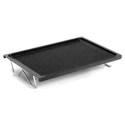 Bistecchiera Alluminio antiaderente con telaio per fornello smaltato (38x26,5cm) Nero MARIA R