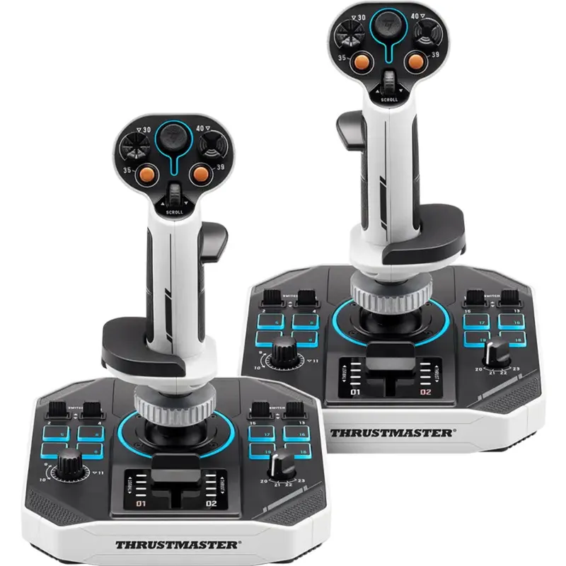 Sol-R 2 HOSAS Space Sim Duo Nero, Bianco USB Flightstick Analogico/Digitale PC, Joystick