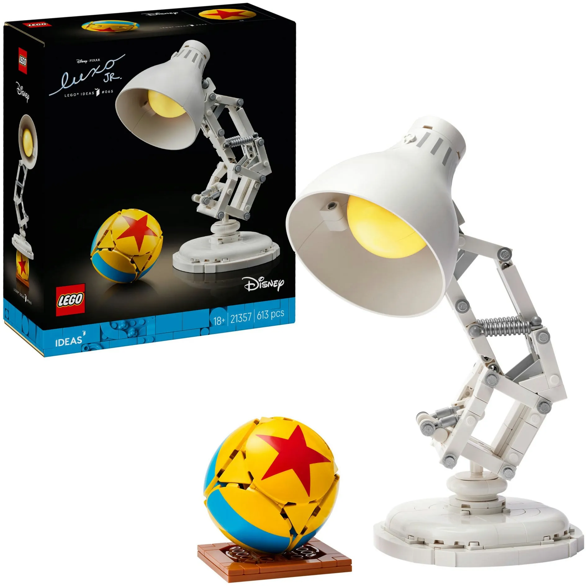 Ideas 21357 Disney Pixar Luxo Jr. Set per Adulti, Gadget Cinematografico, Decorazione per la Casa, Regalo da Collezione, Giochi di costruzione
