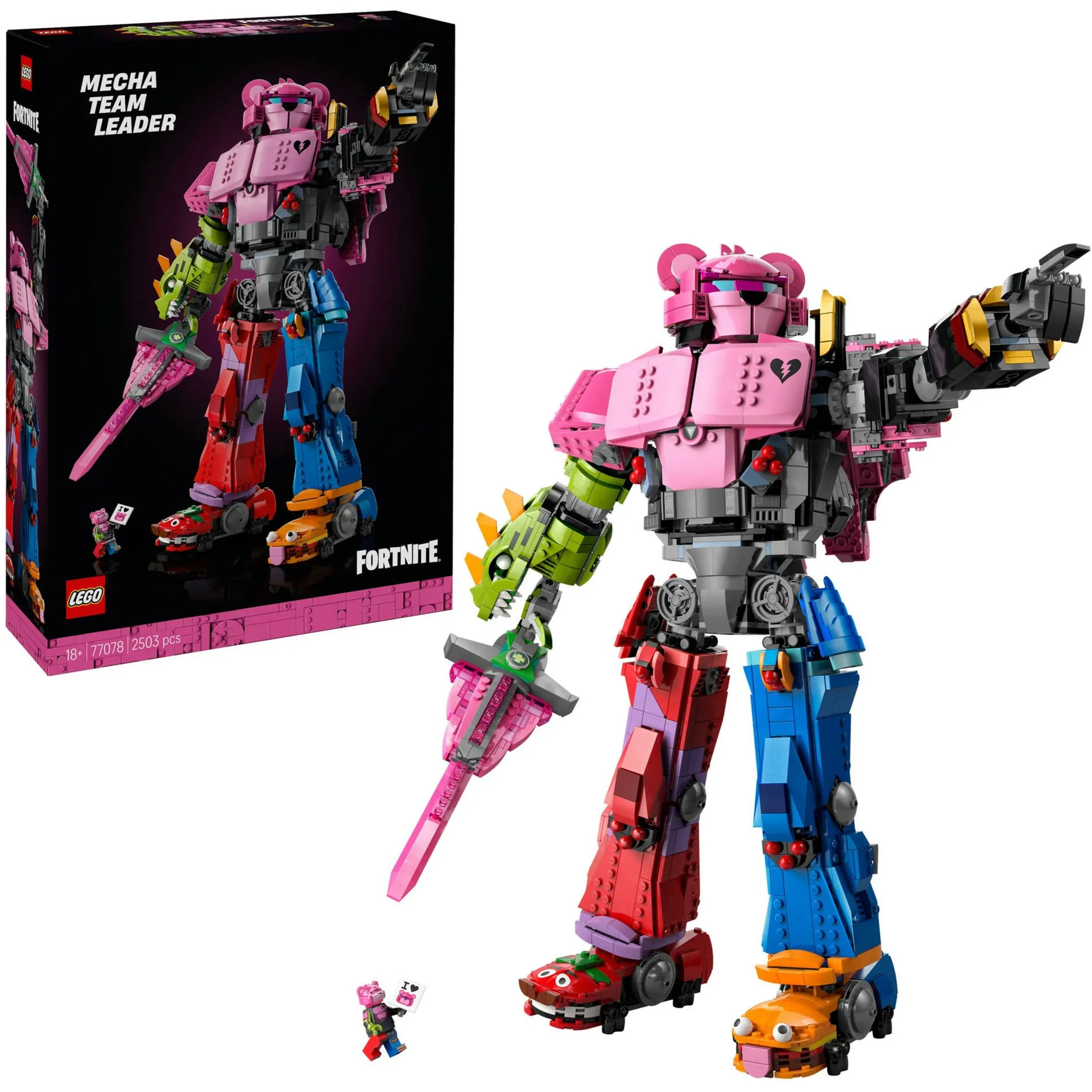 Fortnite 77078 Leader Squadra Mecha, Kit da Esposizione con Minifigure, Regalo da Collezione per Adulti Fan di Videogame, Giochi di costruzione