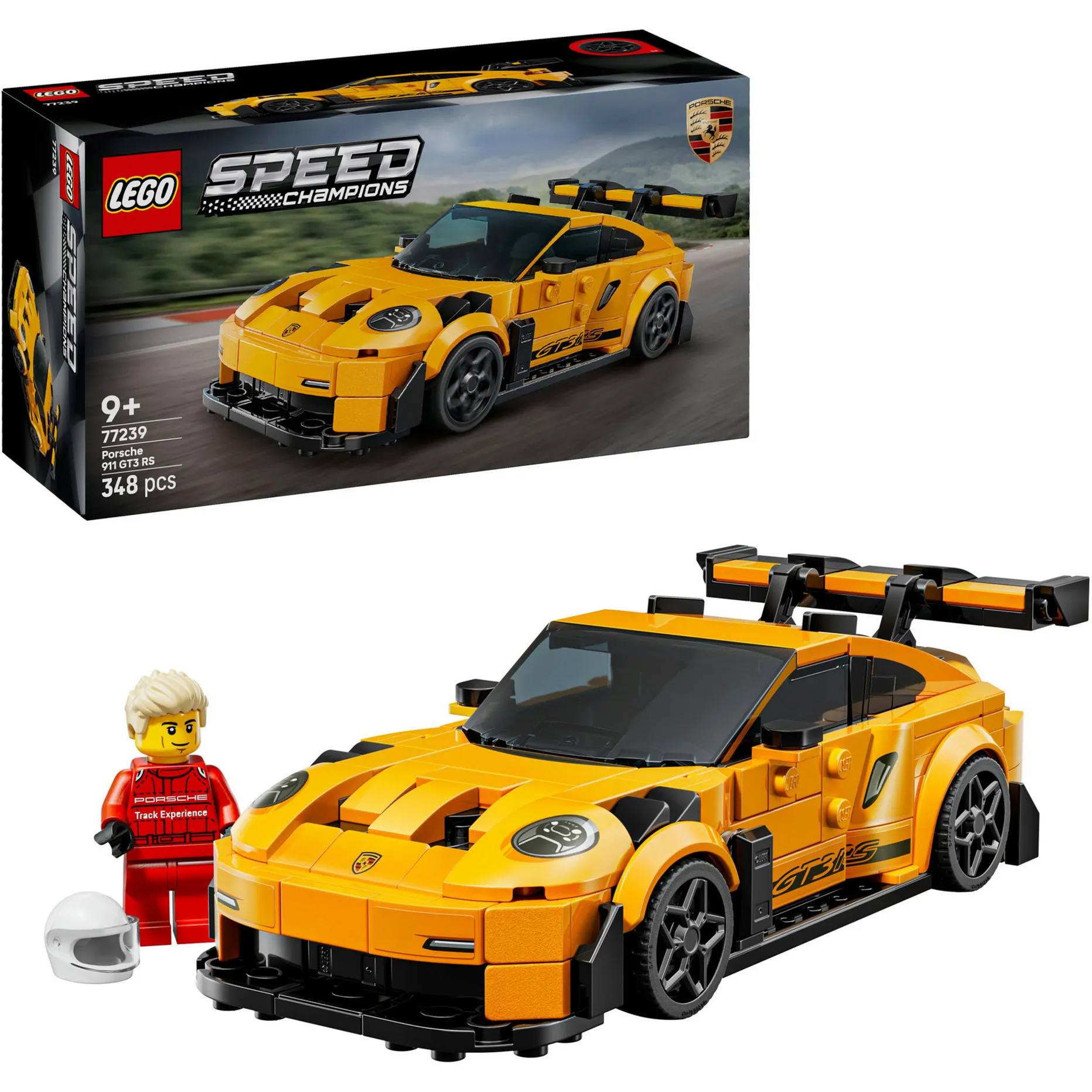 Speed Champions 77239 Super Car Porsche 911 GT3 RS, Modellino di Auto con Minifigure, Macchina Giocattolo, Idea Regalo9+, Giochi di costruzione