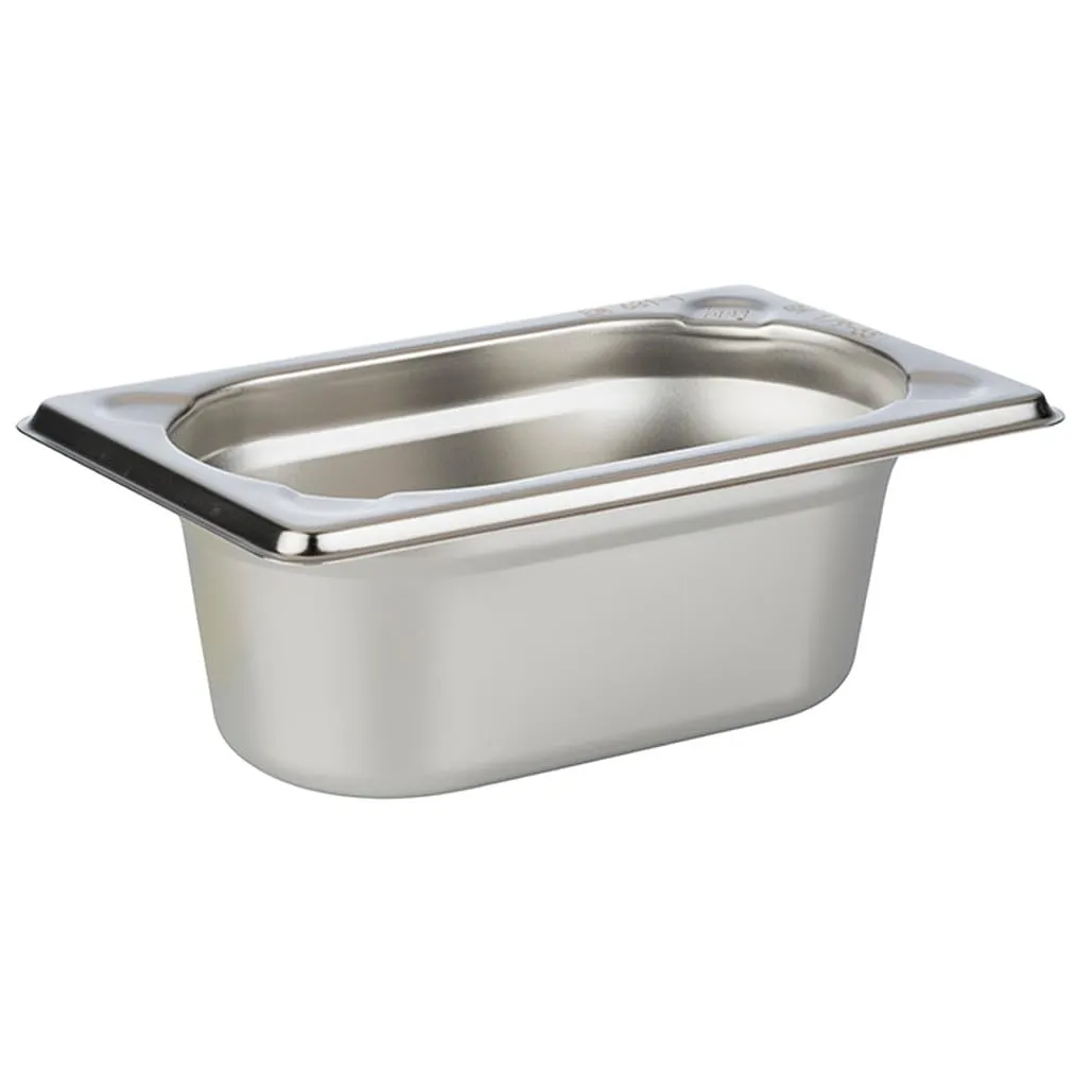 APS Contenitori GN 1/9 65 mm di profondità, 0,6 Litri,176 X 108 mm in Acciaio Inox