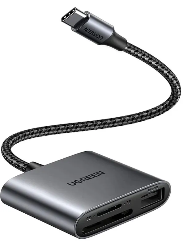 Lettore di schede USB-C UGREEN CM387, USB-A (OTG) - SD - microSD, Nero