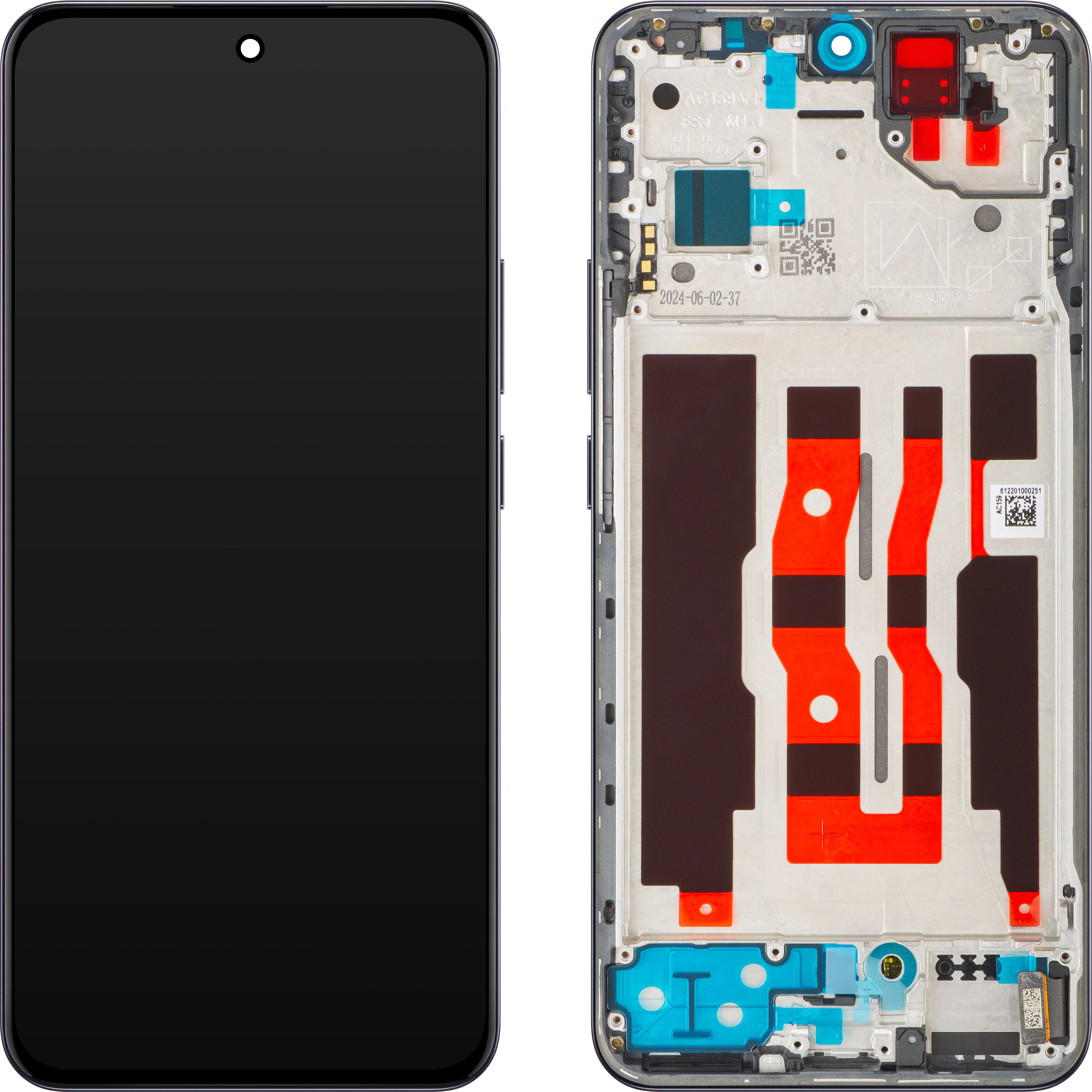 Display con Touchscreen Oppo Reno12, con Cornice, Nero (Matte Brown), Service Pack 621029000231
