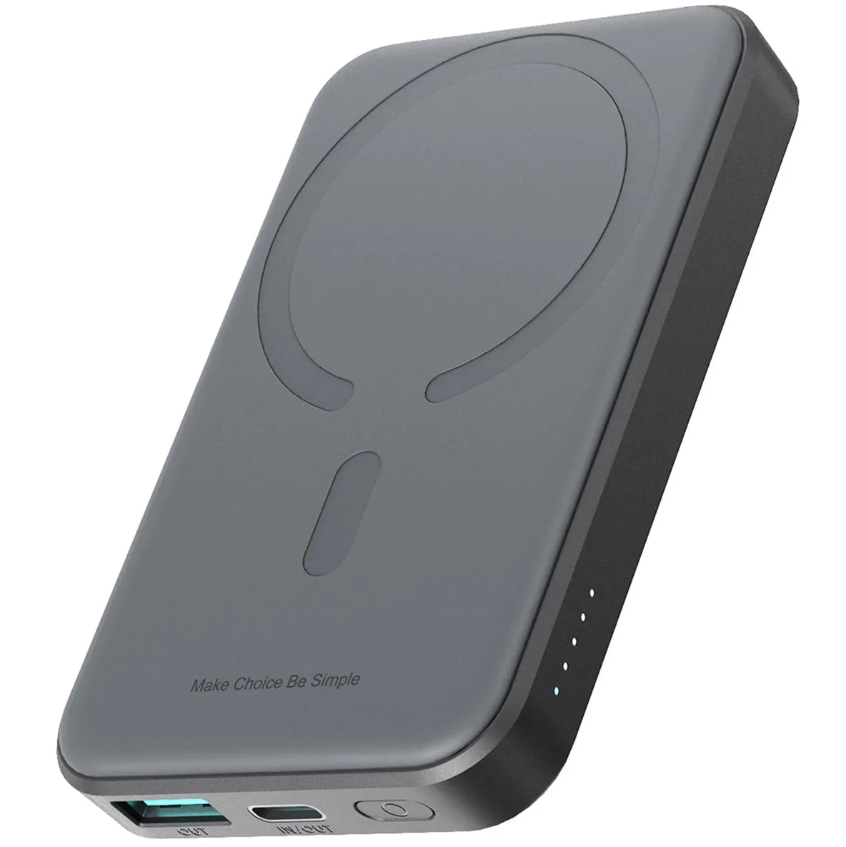 Batteria Esterna Wireless Joyroom JR-W020 Mini, 5000mAh, 20W, QC + PD + FQI, 1 x QI - 1 x USB-A - 1 x USB-C, Nera