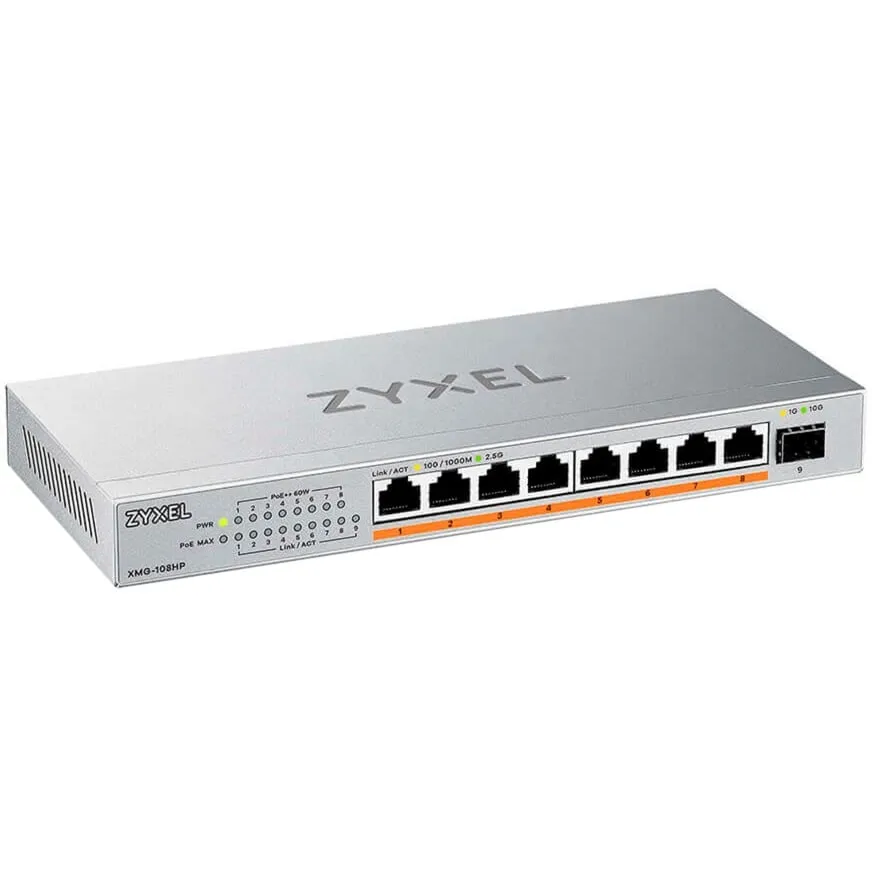 XMG-108 Non gestito 2.5G Ethernet (100/1000/2500) Argento, Interruttore