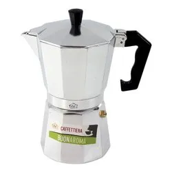 Caffettiera Alluminio 6 Tazze VIVI Buon Aroma Silver