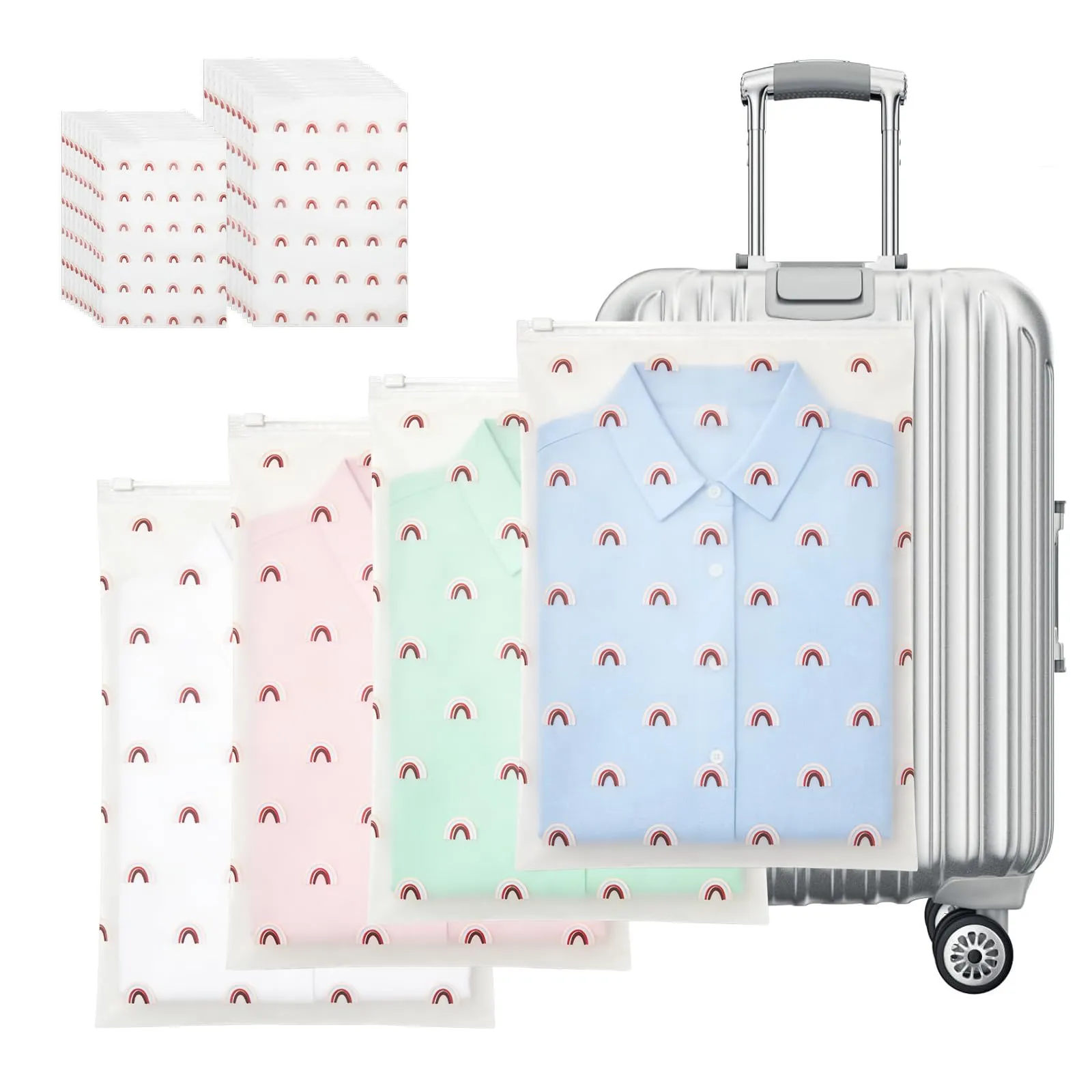 AiQInu 20 Pezzi Sacchetti per Vestiti Trasparenti Plastica, Sacchetti Vestiti Viaggio, Borsa Valigia Organizer, Trasparenti Plastica da Zip