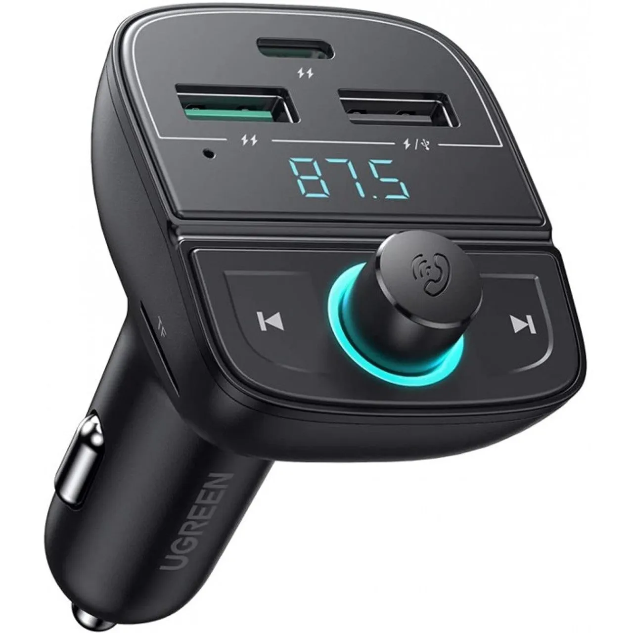 Modulatore FM Bluetooth UGREEN CD229, 2 x USB-A - 1 x USB-C - 1 x microSD