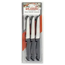 Set coltelli bistecca Inox 6 pz lama dentata (11,5cm) ANATOMICA Nero 125AB06N
