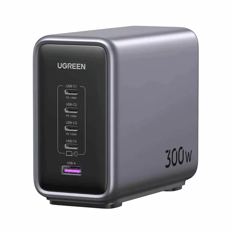 Stazione di ricarica UGREEN CD333 Nexode, 300W, 5A, 1 x USB-A - 4 x USB-C, Grigio