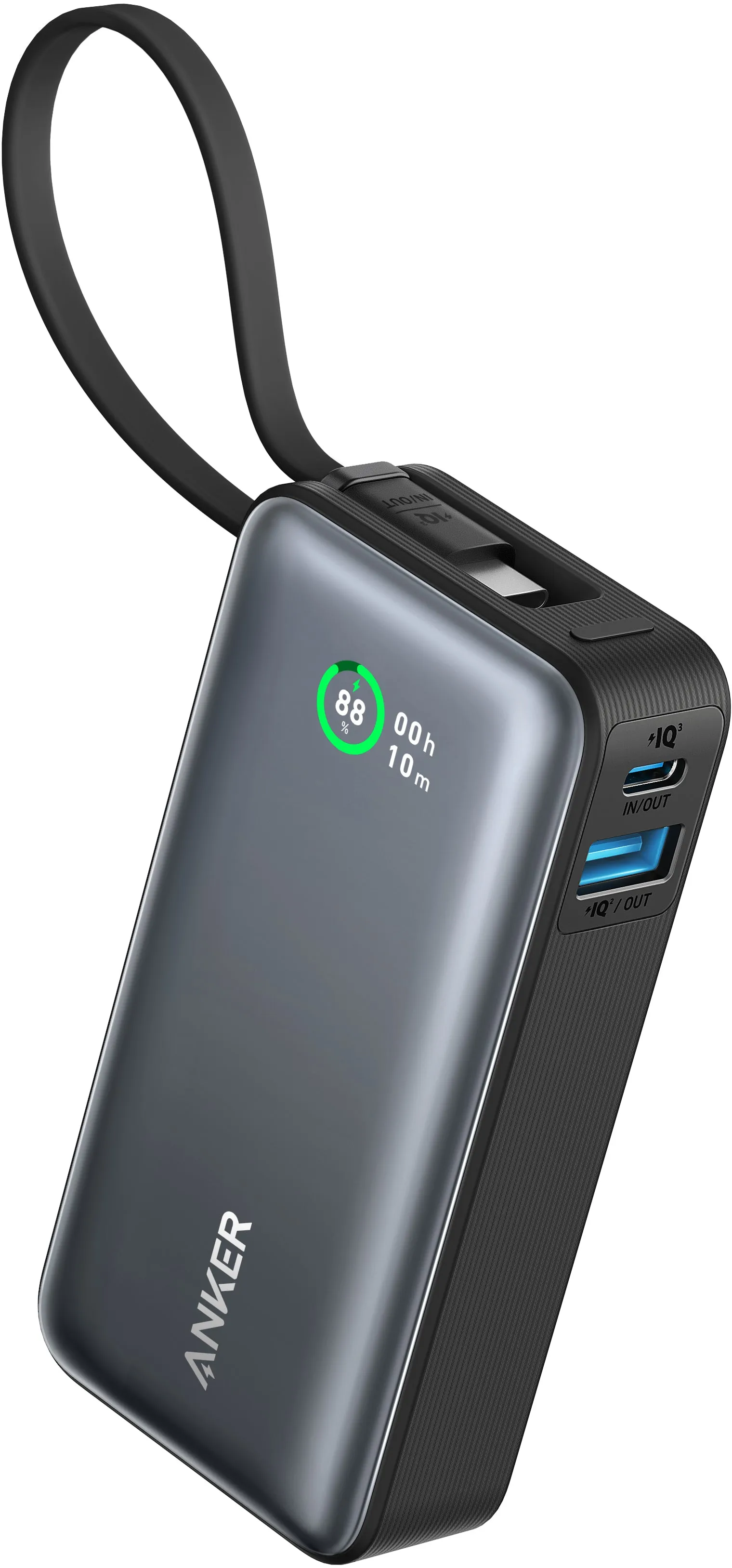 Batteria Esterna Anker Nano, 10000mAh, 30W, QC + PD, 1 x USB-A - 2 x USB-C, Nera A1259G11