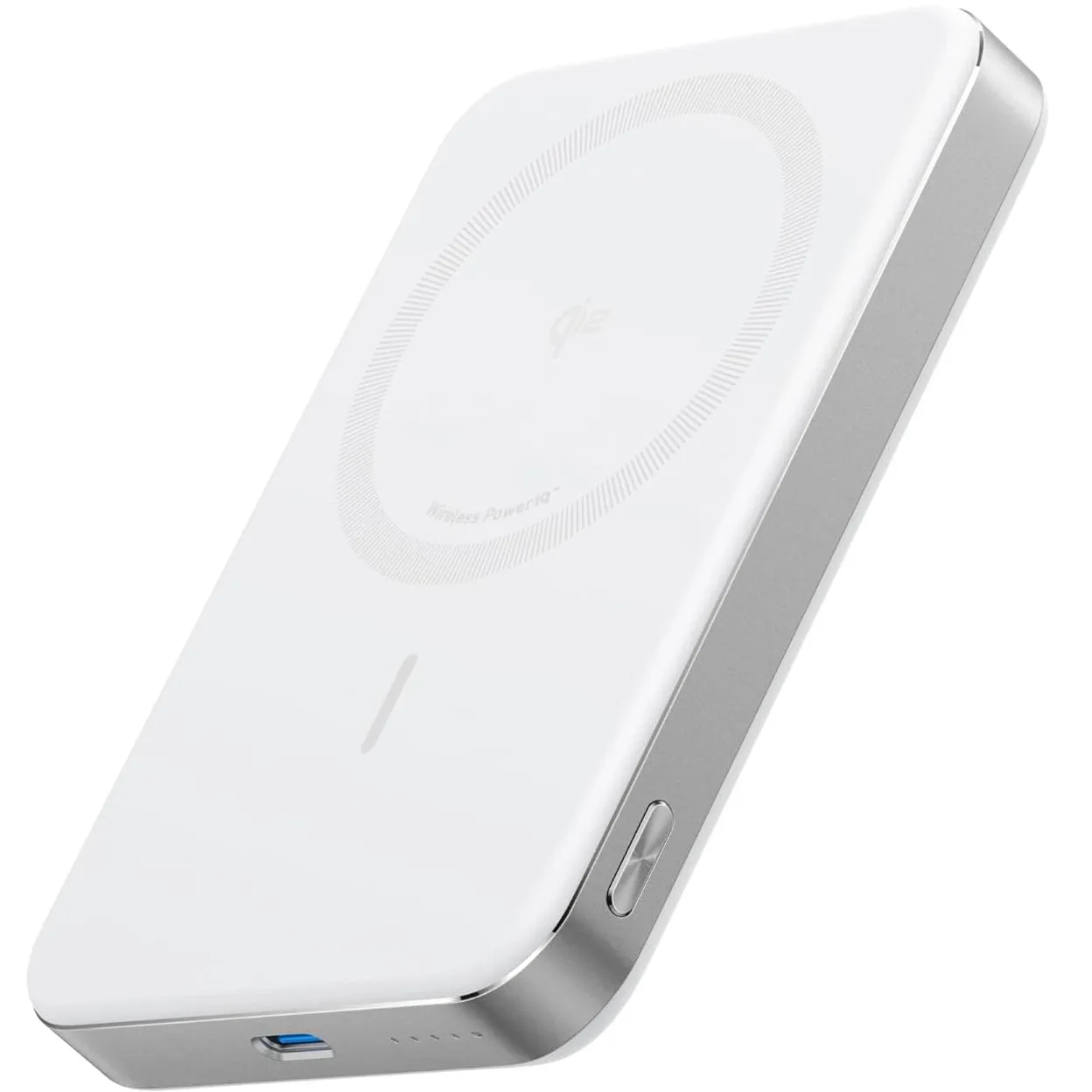 Batteria Esterna Wireless Anker MagGo Slim, 10000mAh, 30W, PD + FQI, 1 x QI - 1 x USB-C, Bianca A1664H21