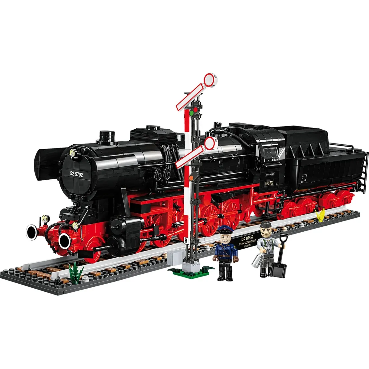 Locomotiva a vapore DR BR 52 e semaforo ferroviario, Giochi di costruzione