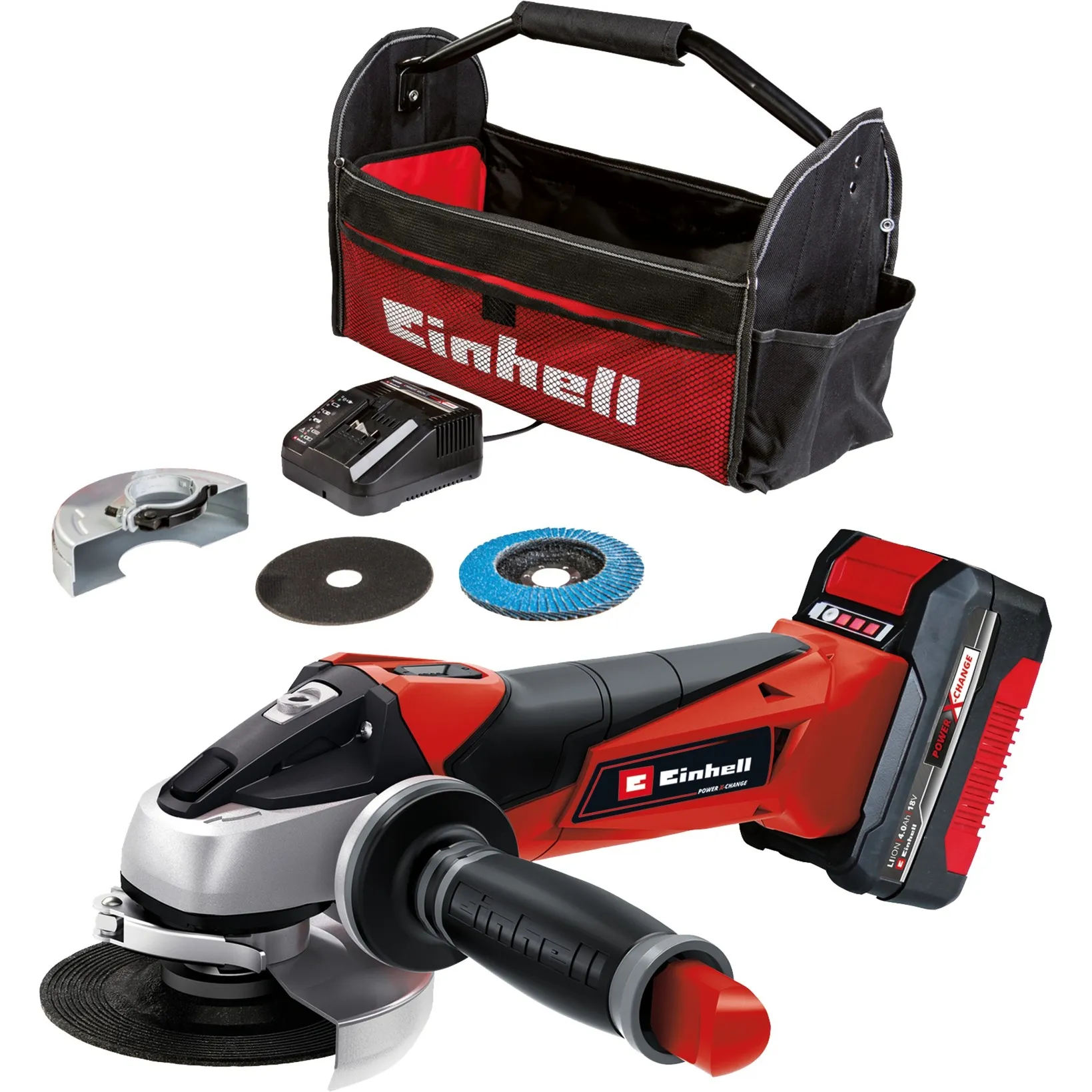 Power X-Change Smerigliatrice Angolare a Batteria TC-AG 18/115 Li Kit, 18Volt
