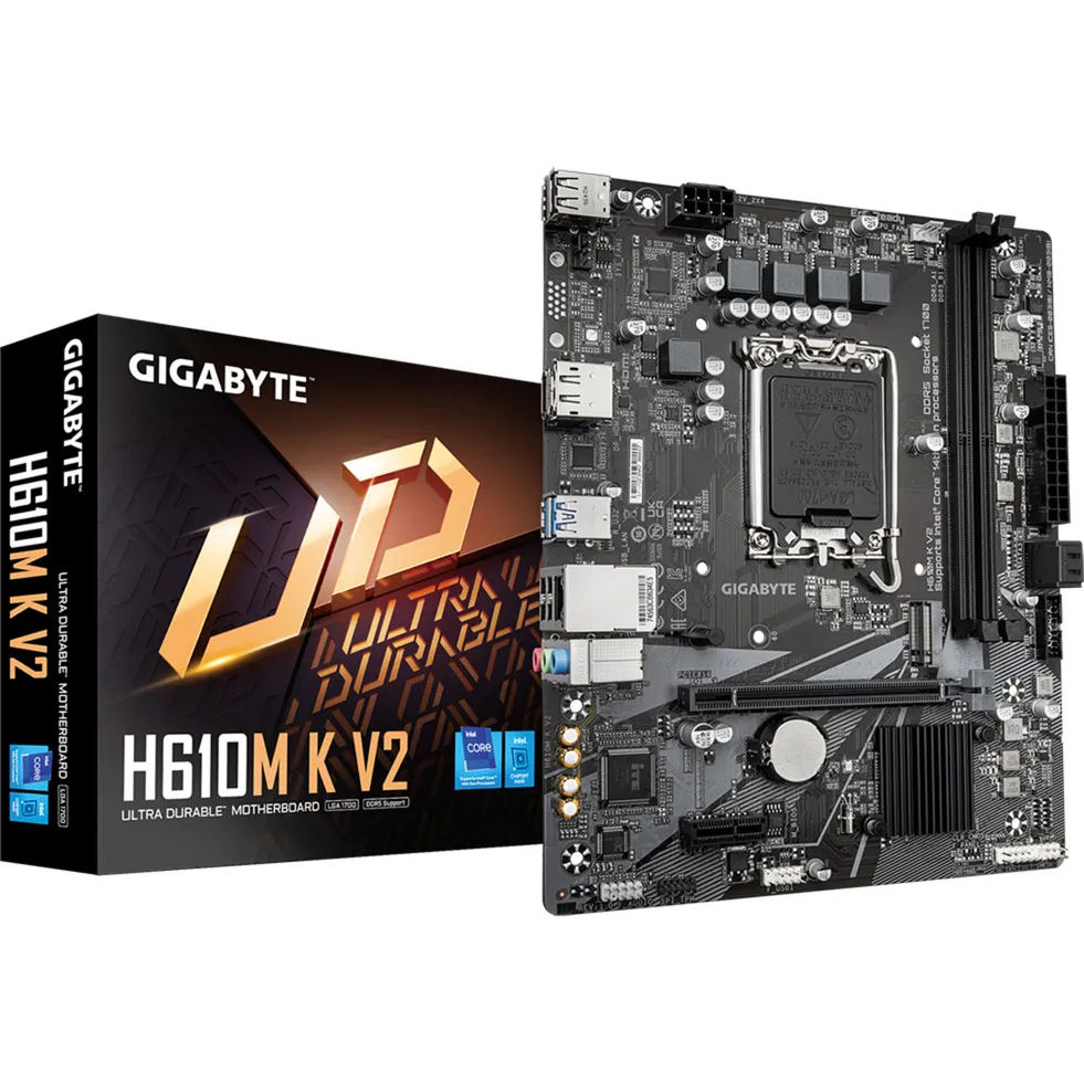 H610M K V2 Scheda madre - CPU Intel Core 14ª generazione, fino a 5600 MHz DDR5, 1xPCIe 3.0 M.2, LAN 1GbE, USB 3.2 Gen 1
