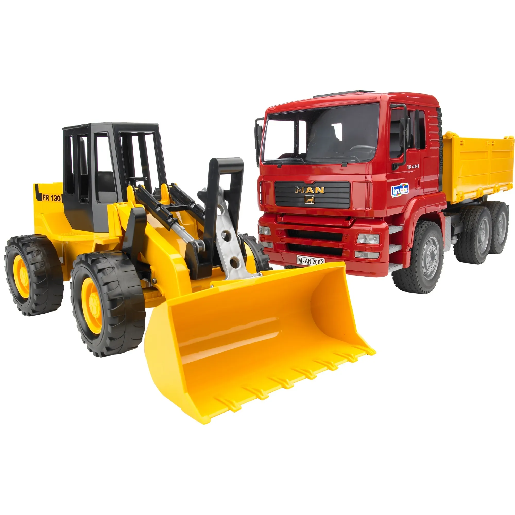 Construction truck with articulated road loader veicolo giocattolo, Veicolo modello