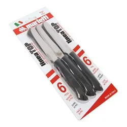 Set coltelli 6 pz lama dentata (11cm) TOP Nero 13TPB06N