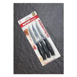 Set coltelli bistecca Inox 3 pz lama dentata (11cm) LADY Nero 1225TPB03N
