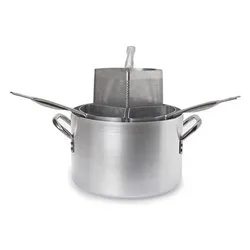 Cuoci pasta Alluminio (36cm) PROFESSIONALE SERIE 7000 3 cestelli microforati Silver naturale 7036 36