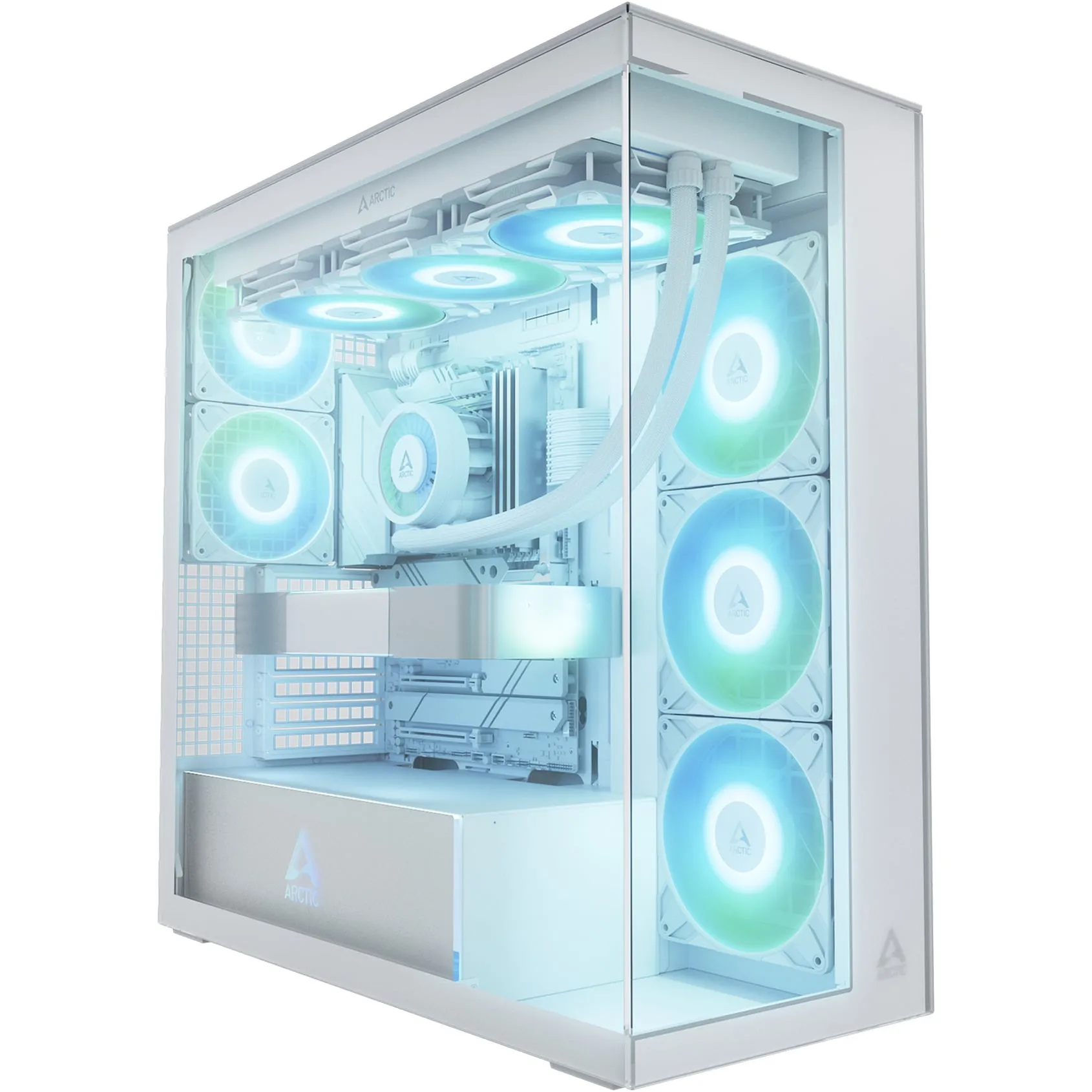 Xtender VG White (Clear Glass) Midi Tower Bianco, Chassis Tower