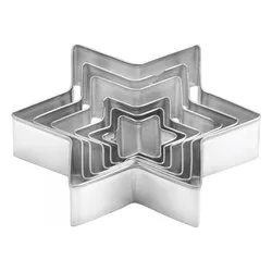 Formine biscotti 6 pz Stella d. 2,5 - 9 cm DELICIA Silver 631364