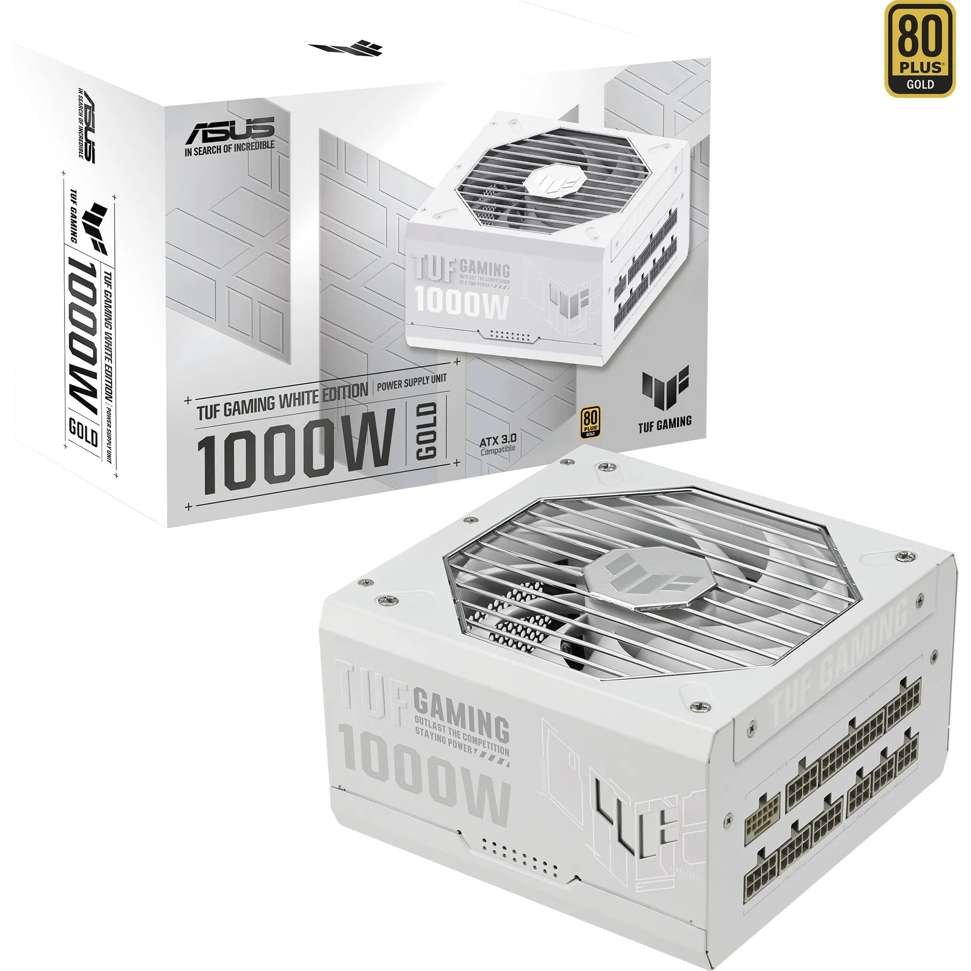 TUF Gaming 1000W Gold White Edition alimentatore per computer 20+4 pin ATX ATX Bianco, Alimentatore PC