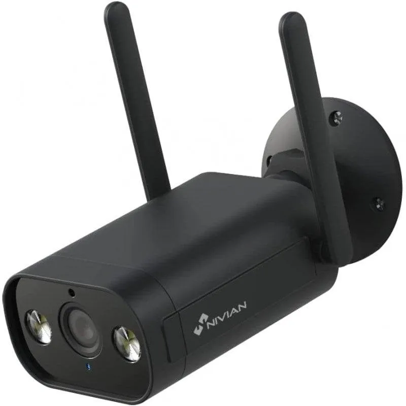 Videocamere di sorveglianza Nivian NVS-IPC-02B-L 2K Visione Notturna Esterna Rilevamento IA Controllo Vocale Audio Bidirezionale
