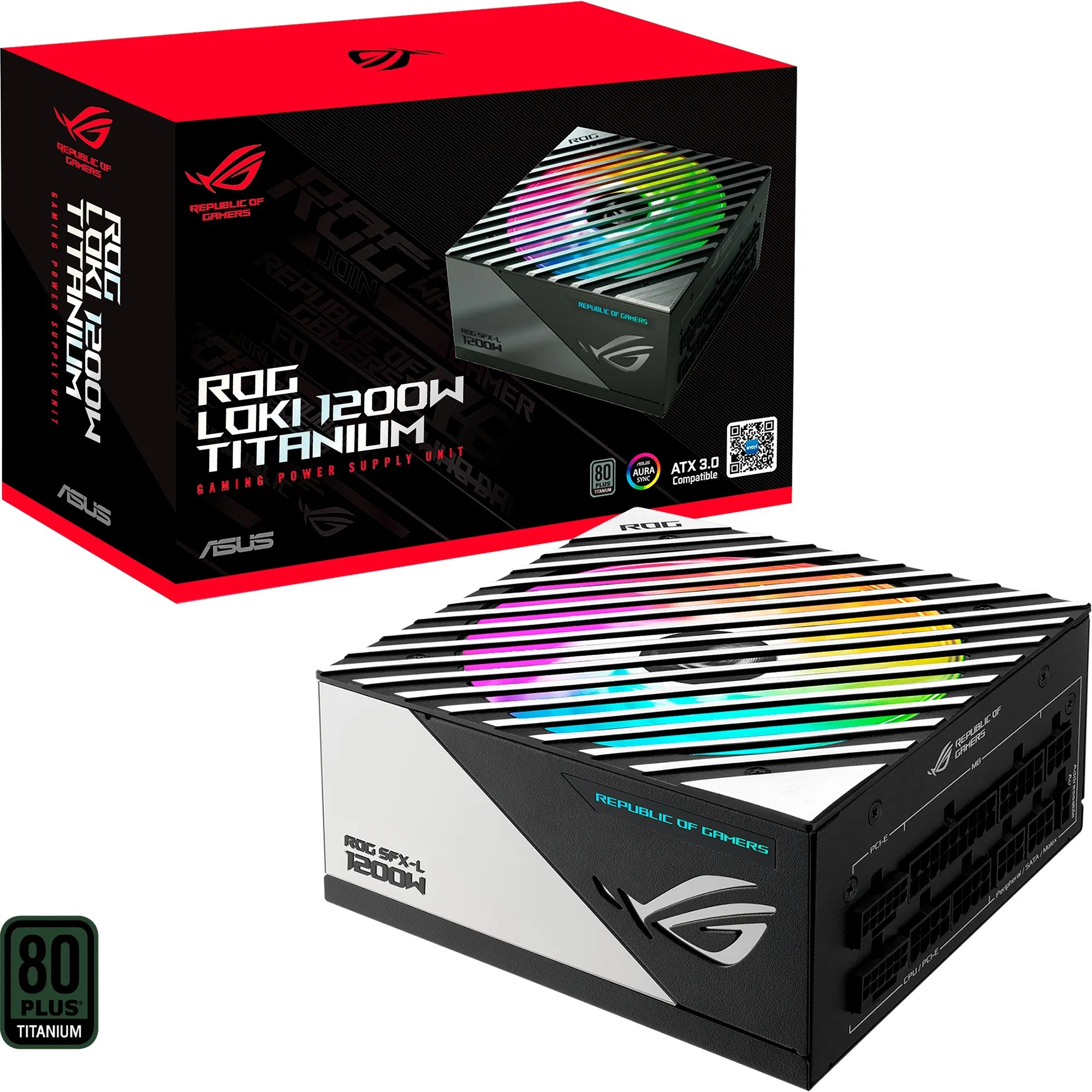ROG -LOKI-1200T-SFX-L-GAMING alimentatore per computer 1200 W 20+4 pin ATX Nero, Argento, Alimentatore PC