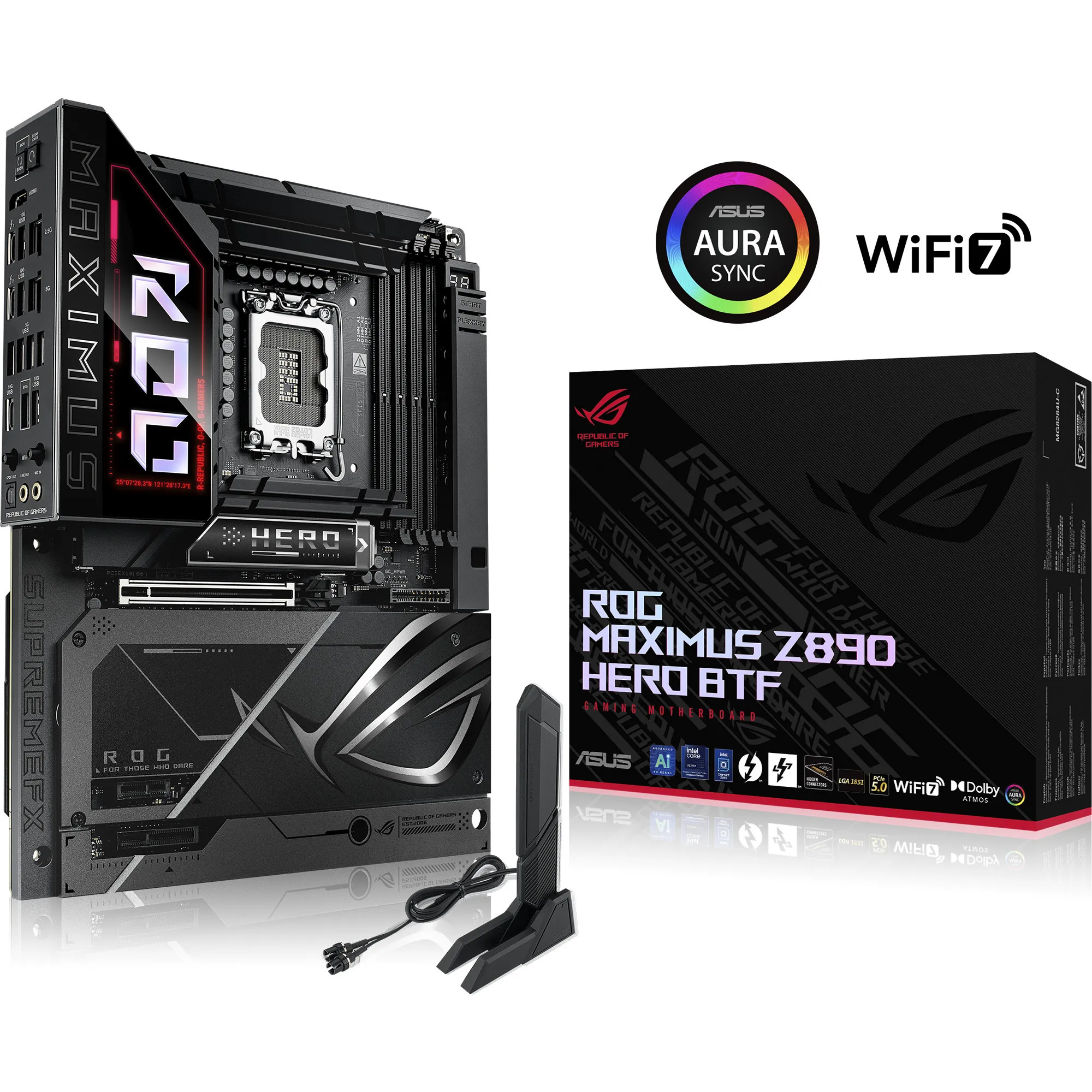 ROG MAXIMUS Z890 HERO BTF Intel Z890 LGA 1851 (Socket V1) ATX, Scheda madre