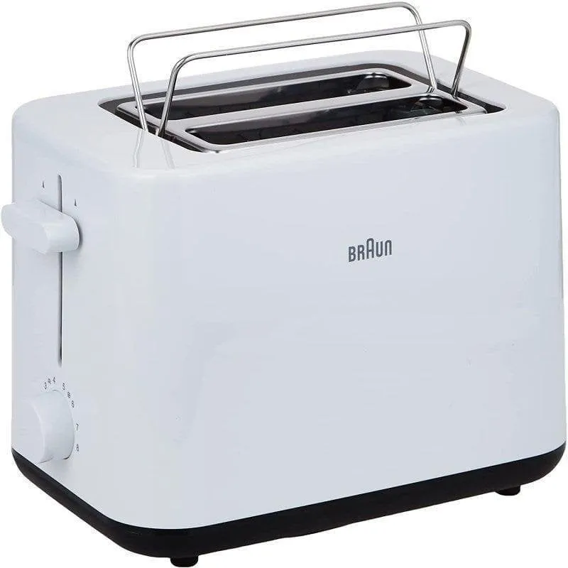 Tostapane Braun HT-1010WH 2 fessure 900 W 8 livelli Scongelamento Riscaldamento Raccoglibriciole Bianco