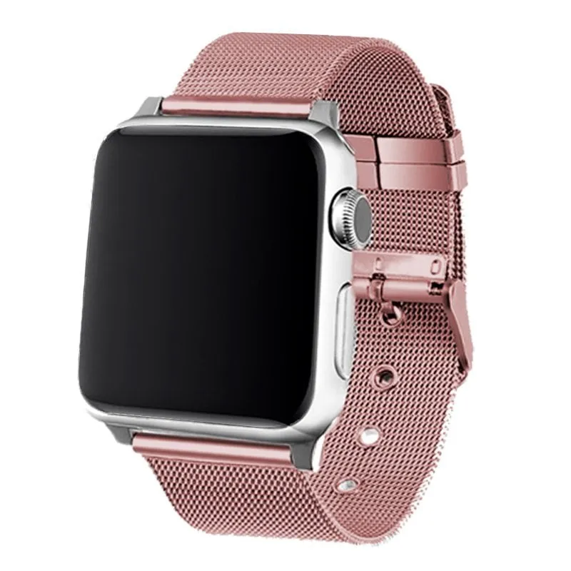 Cinturino in metallo rosa freddo per Apple Watch serie 42/44/45mm 1/2/3/4/5/6/7/SE