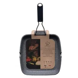 Bistecchiera Alluminio antiaderente bordo alto (28x28cm) Grigio PA19