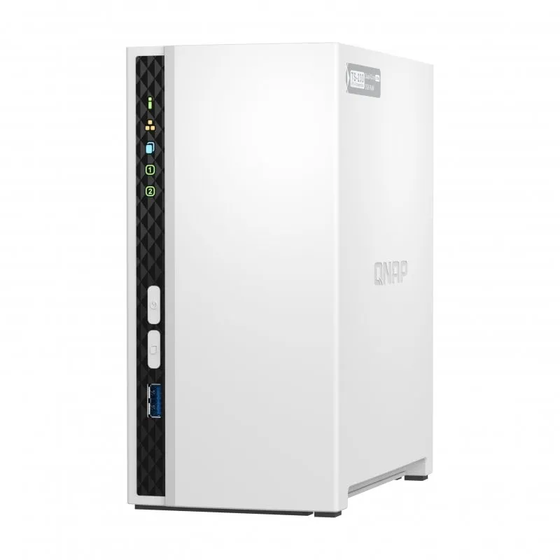 QNAP TS-233 server NAS e di archiviazione Mini Tower Collegamento ethernet LAN Bianco Cortex-A55