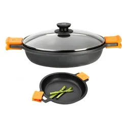 Casseruola Alluminio antiaderente (36cm) bassa con coperchio EFFICIENT Antracite 33002736