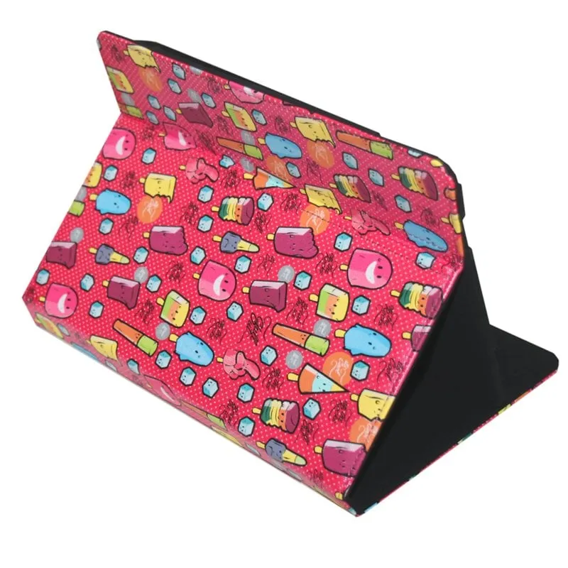 Custodia Universale Stampata SilverHT Cool Ice Pop Rossa per Tablet da 9" a 11"