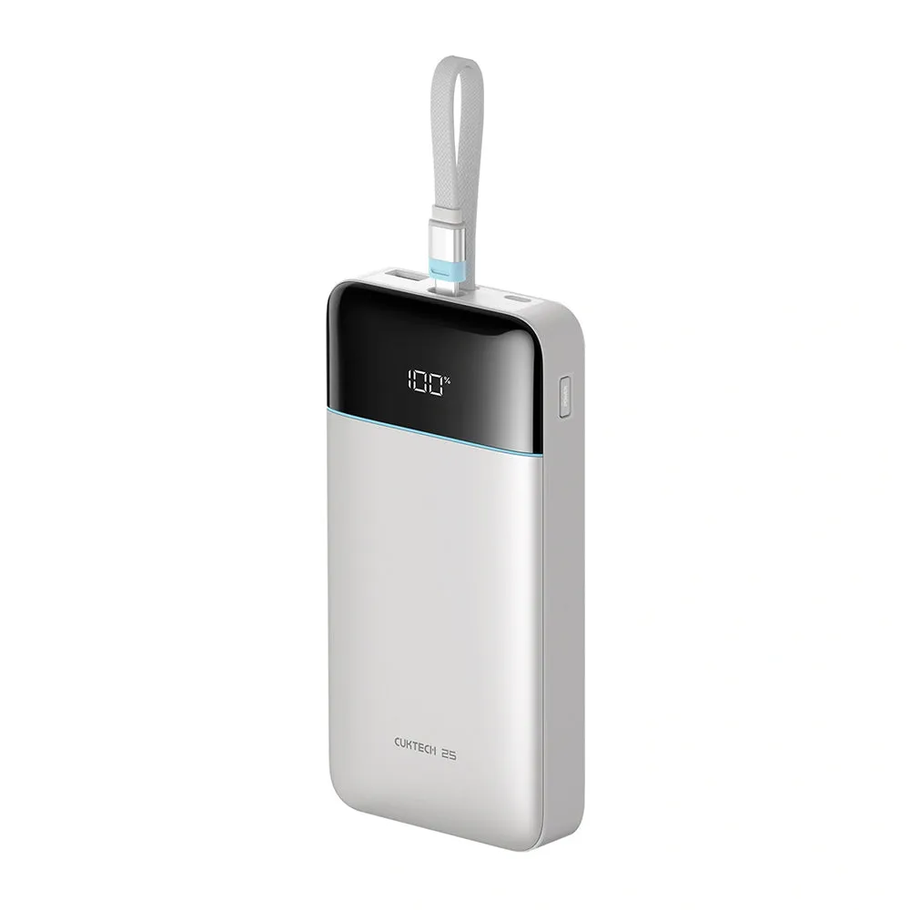 Power bank Cuktech LPB252N, 25000 mAh, 120 W, QC + PD, 1 x USB-A - 2 x USB-C, bianco