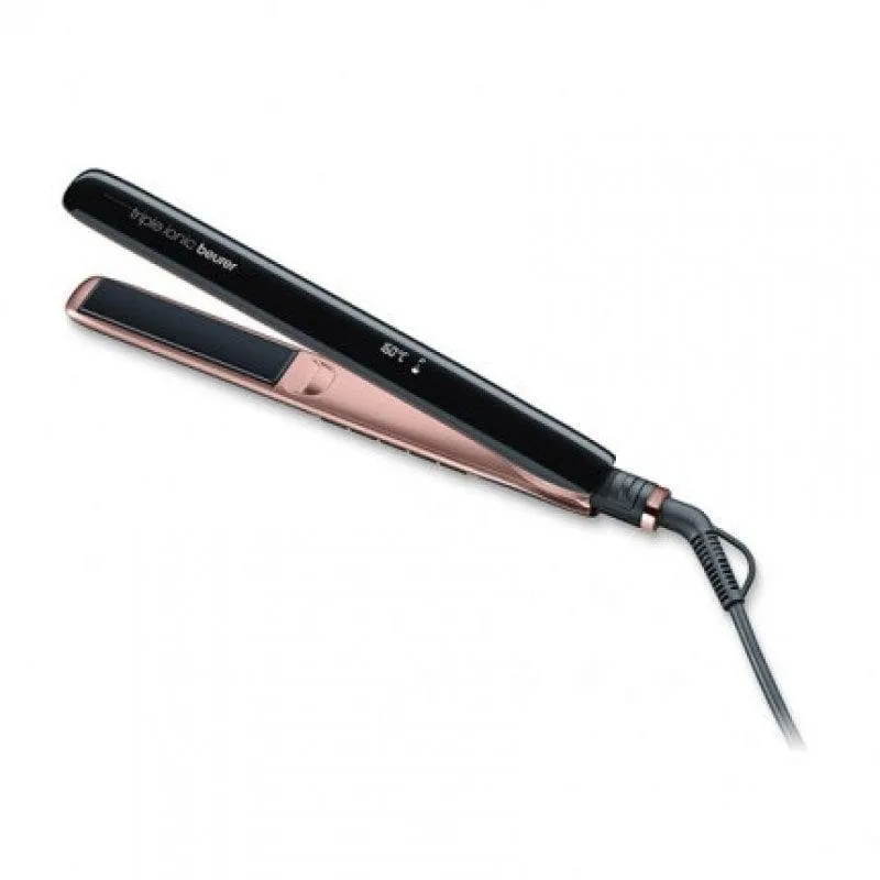 Piastra per Capelli Titanio Beurer HS-80 220ºC Display LCD Ionica Piastre Flottanti