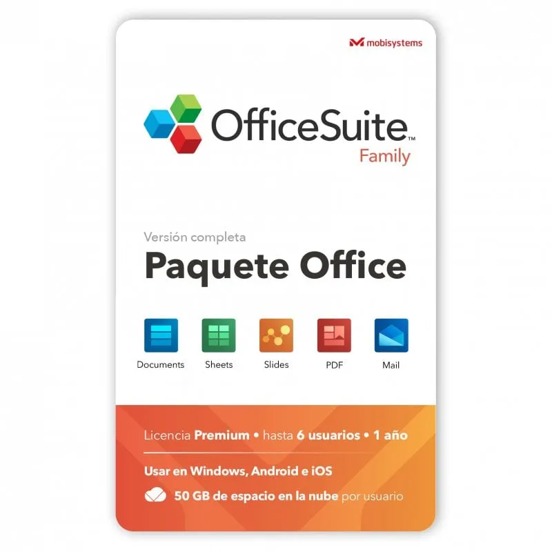 Software MobiSystems OfficeSuite Family Premium 6 utenti Licenza 1 anno