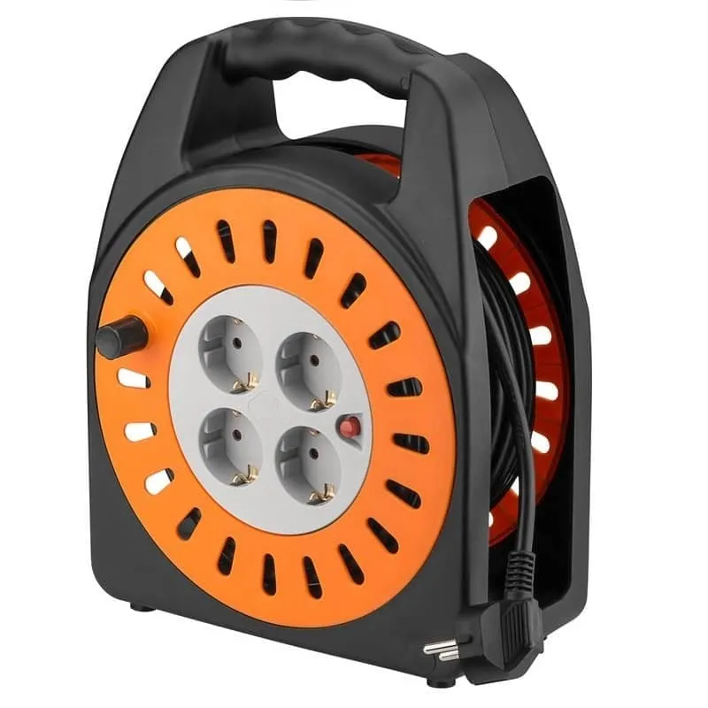 Prolunga elettrica Goobay 4 prese Schuko 25 m Arancione
