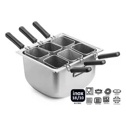 Cuoci pasta Inox 18/10 (70x38cm) TENDER PROFESSIONAL 6 cestelli 3390Q406
