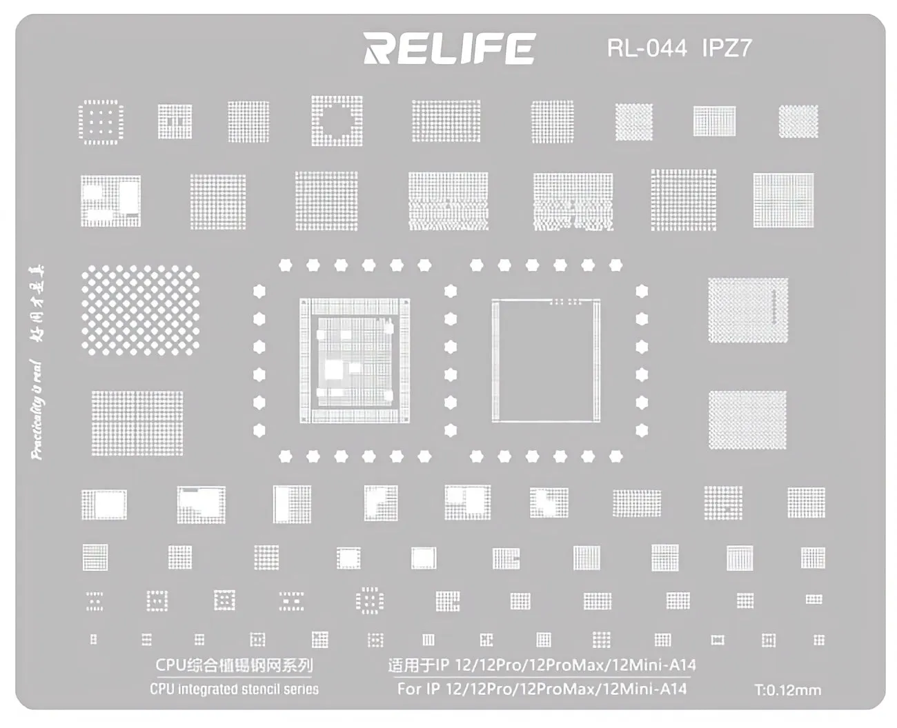 Rete BGA Relife RL-044 IPZ7 per Apple iPhone 12 / 12 Pro / 12 Pro Max / 12 mini, CPU