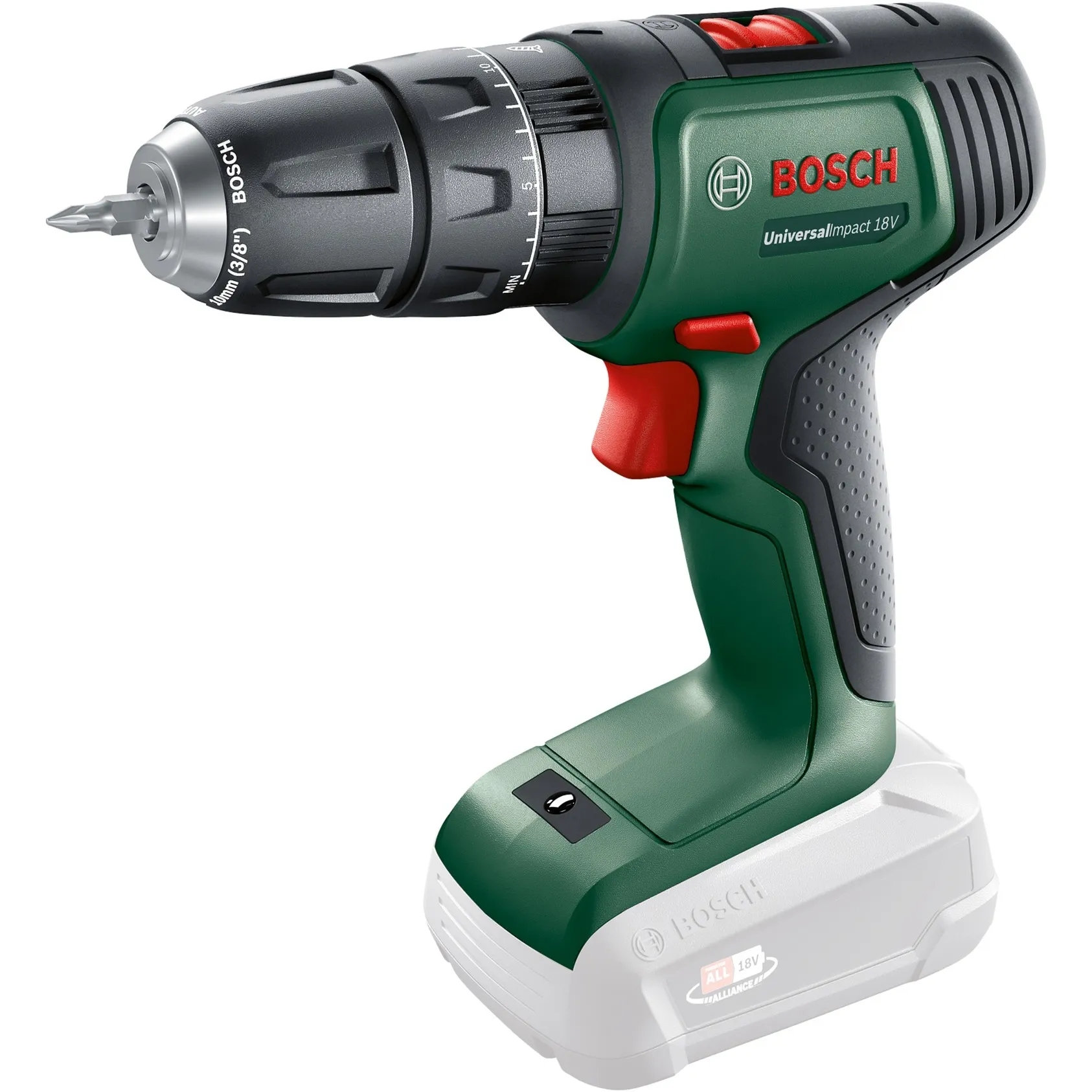 Universal Impact 18V 1450 Giri/min Senza chiave 1,3 kg Nero, Verde, Rosso, Trapano avvitatore