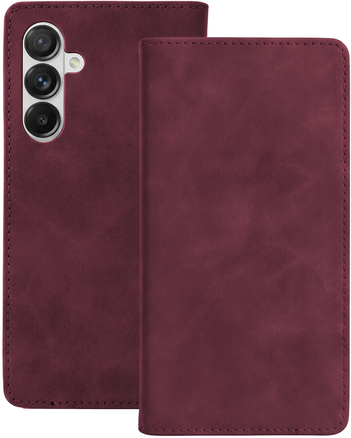 Custodia per Samsung Galaxy A18 5G A186 / A17 4G A175 / A17 5G A176 / A26 A266, OEM, Smart Suede, bordeaux