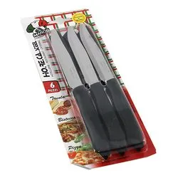Set coltelli bistecca Inox 6 pz lama dentata (11,5cm) HO.RE.CA Nero 28HB06N